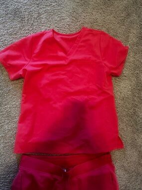 Mandala hot pink scrub top size L